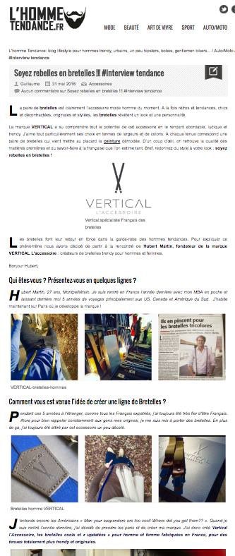 Blog - Vertical l’Accessoire - Lhomme Tendance - Article